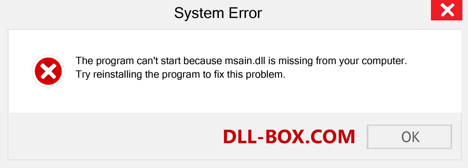  msain.dll file is missing?. Download for Windows 7, 8, 10 - Fix  msain dll Missing Error on Windows, photos, images